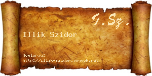 Illik Szidor névjegykártya